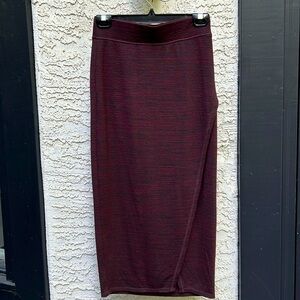 Skirt size small burgundy side slit